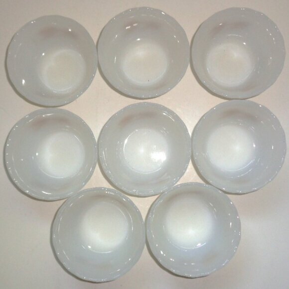 VTG Fire King Golden Wheat Ramekin Custard Cups Anchor Hocking Milk glass Set 8 - Picture 4 of 6